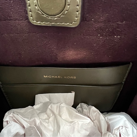 NWT Michael Kors Hamilton Legacy Medium Olive Green Suede Messenger Bag - Picture 12 of 13